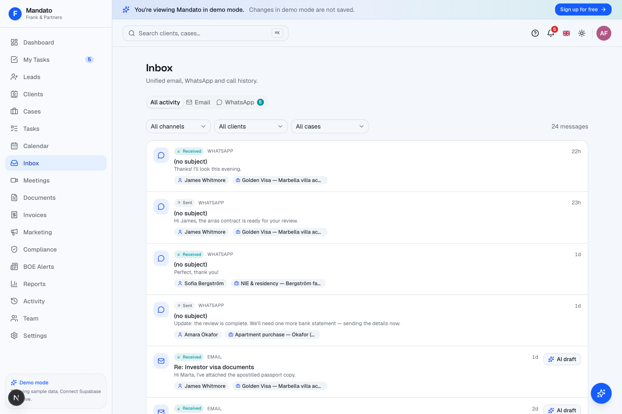 Unified inbox