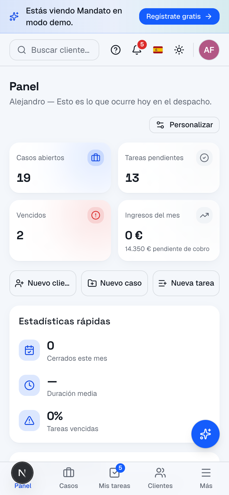 Mandato en el móvil